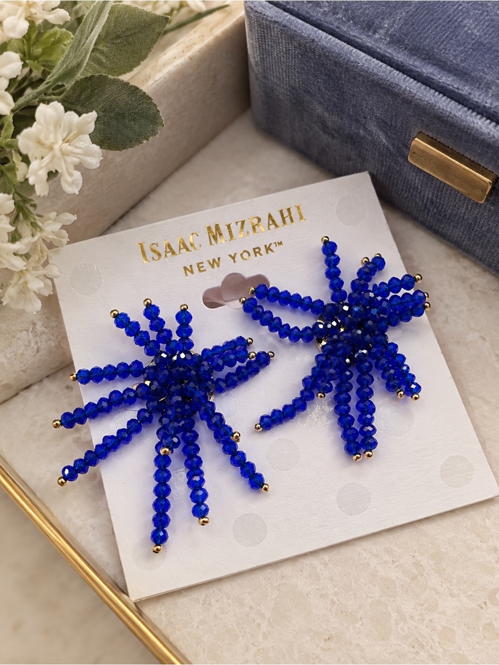 6/$25 - Isaac Mizrahi Blue Beaded Statement Earrings
(BR1616/4 P)